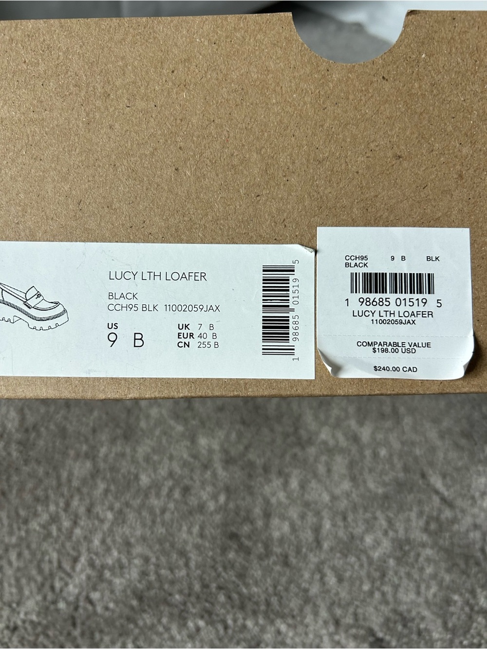 Coach Women’s Black Leather Lug-Sole Loafers - Picture 4 of 4